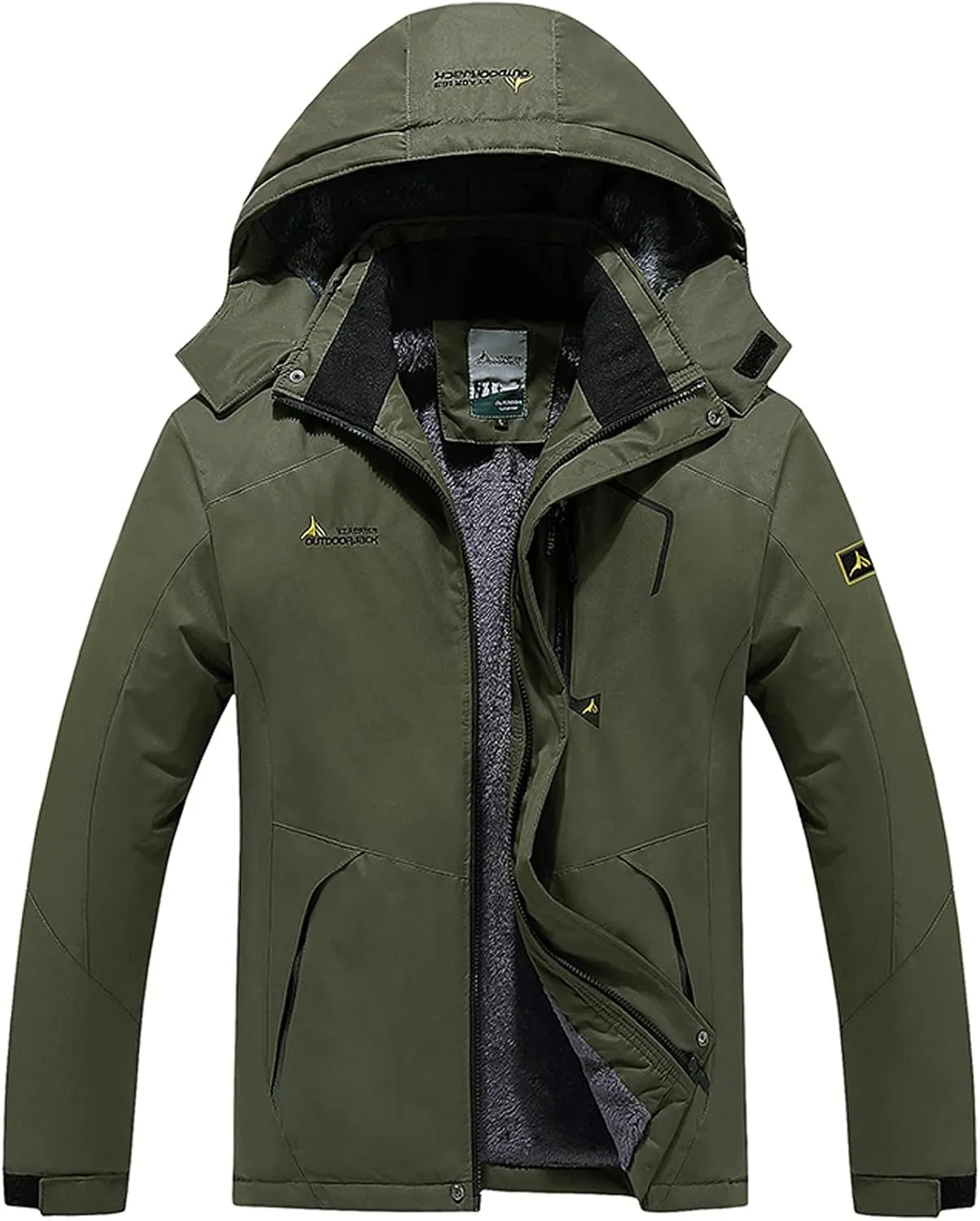 SMIDOW Men's Waterproof Ski Jacket Windproof Mountain Sport Jackets Warm Winter Snow Coat Hooded Windbreaker Raincoat