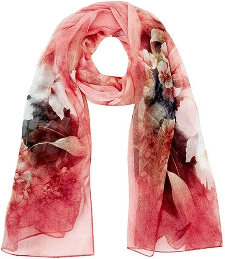 Square Large Neck Scarf Woman's Digital Floral Printing Long Scarf Shawl Multi-use Silk Satin Neck Scarf Lightweight
