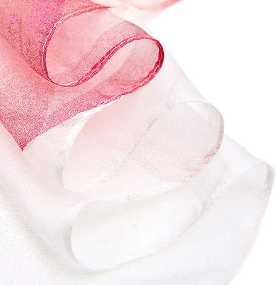 Square Large Neck Scarf Woman's Silk Scarf Digital Printed Neck Scarf Spring Breathable Chiffon Shawl Soft Lightweight