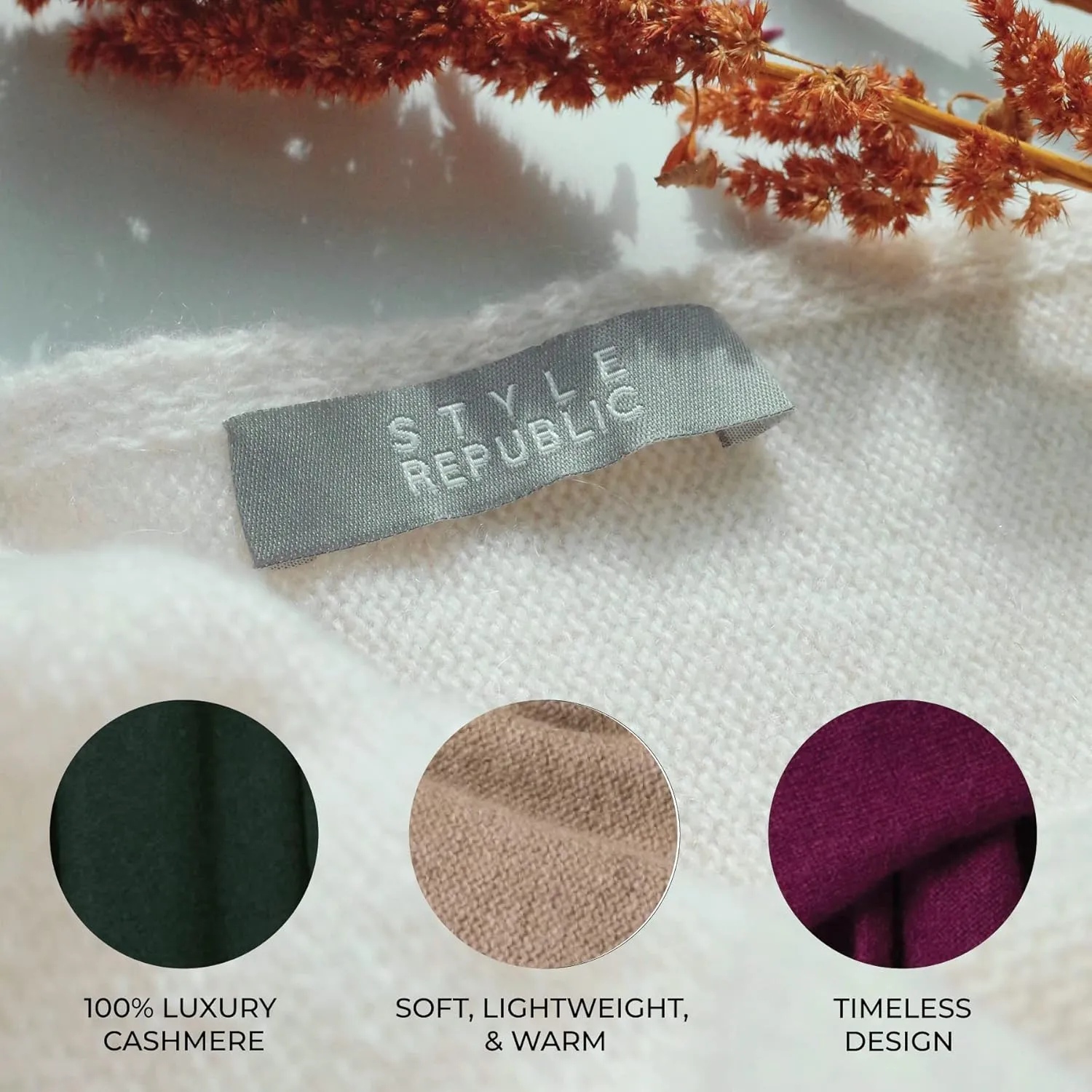 Style & Republic Women's 100% Pure Cashmere Scarf