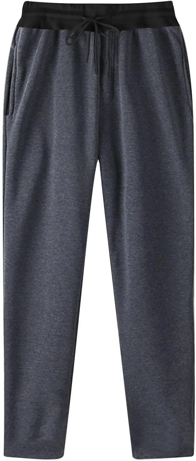 Sweatpants for Men with Pocket Open Bottom Athletic Pants for Workout,Running,Training,Jogging,Gym Color Block Jogger