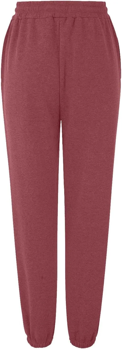 Sweatpants Woman Baggy Wide Leg High Waisted Drawstring Joggers Casual Fleece Lined Sweatpant Fall Winter Pants