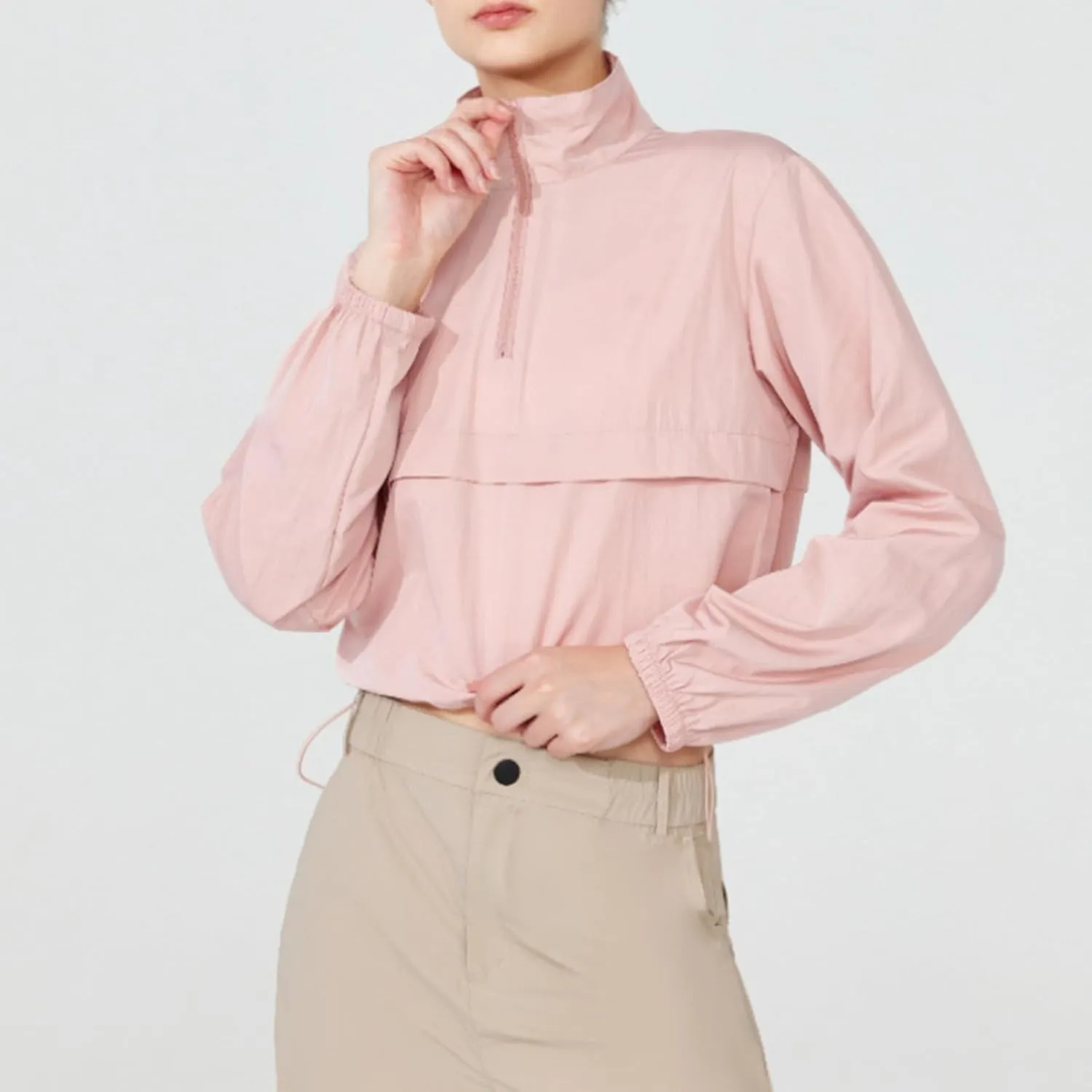 Sweatshirts for Women Long Sleeve Half Zip Pullover Top Cropped 2024 Fall Fashion Tops Lightweight Casual Clothes
