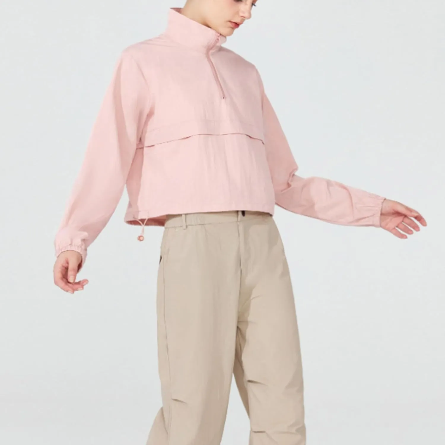 Sweatshirts for Women Long Sleeve Half Zip Pullover Top Cropped 2024 Fall Fashion Tops Lightweight Casual Clothes