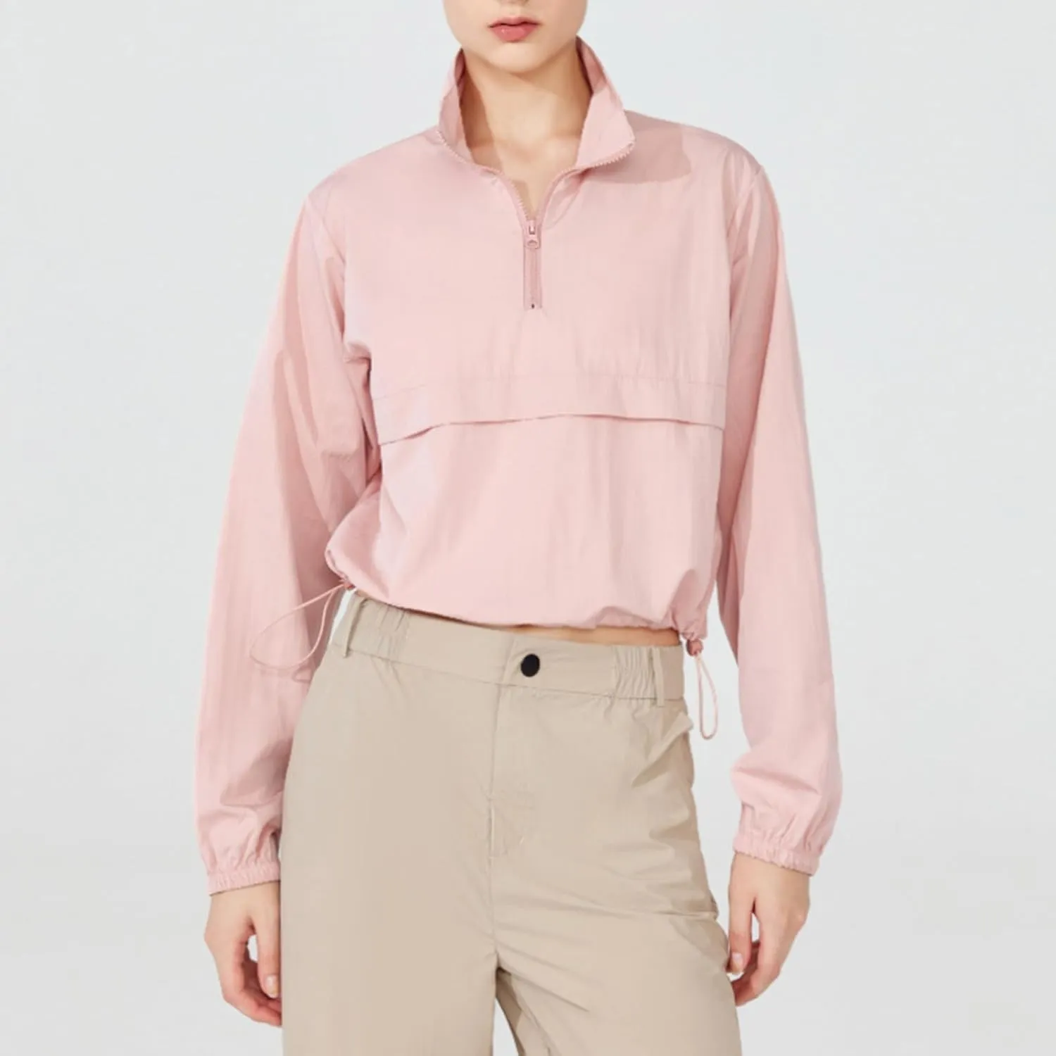 Sweatshirts for Women Long Sleeve Half Zip Pullover Top Cropped 2024 Fall Fashion Tops Lightweight Casual Clothes