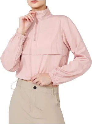 Sweatshirts for Women Long Sleeve Half Zip Pullover Top Cropped 2024 Fall Fashion Tops Lightweight Casual Clothes