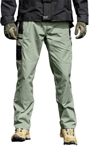 Tactical Cargo Pants for Men Lightweight Exercise Pants with Multi-Pocket Casual Slim Trousers