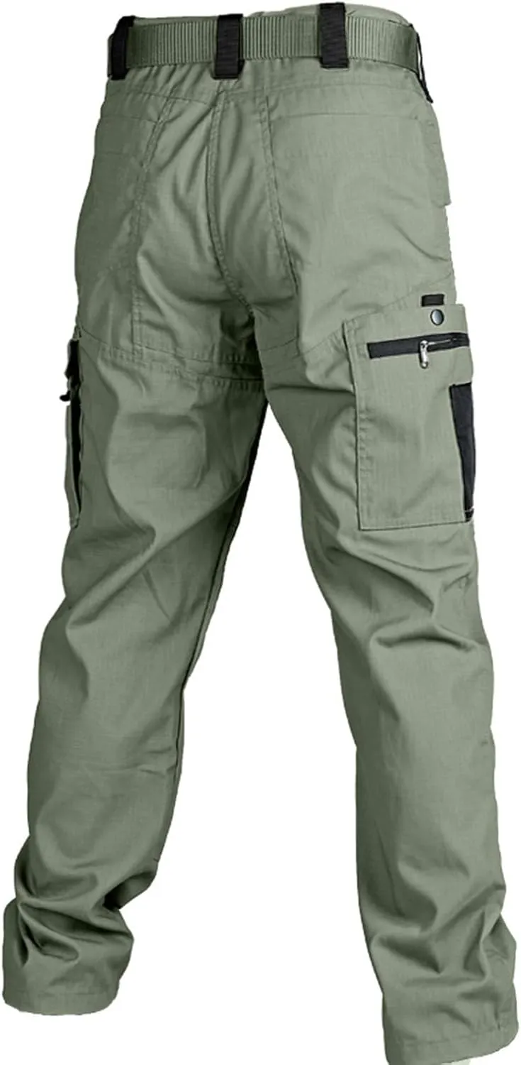 Tactical Cargo Pants for Men Lightweight Exercise Pants with Multi-Pocket Casual Slim Trousers
