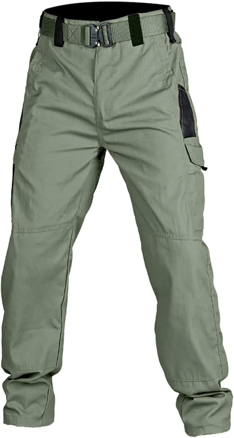 Tactical Cargo Pants for Men Lightweight Exercise Pants with Multi-Pocket Casual Slim Trousers
