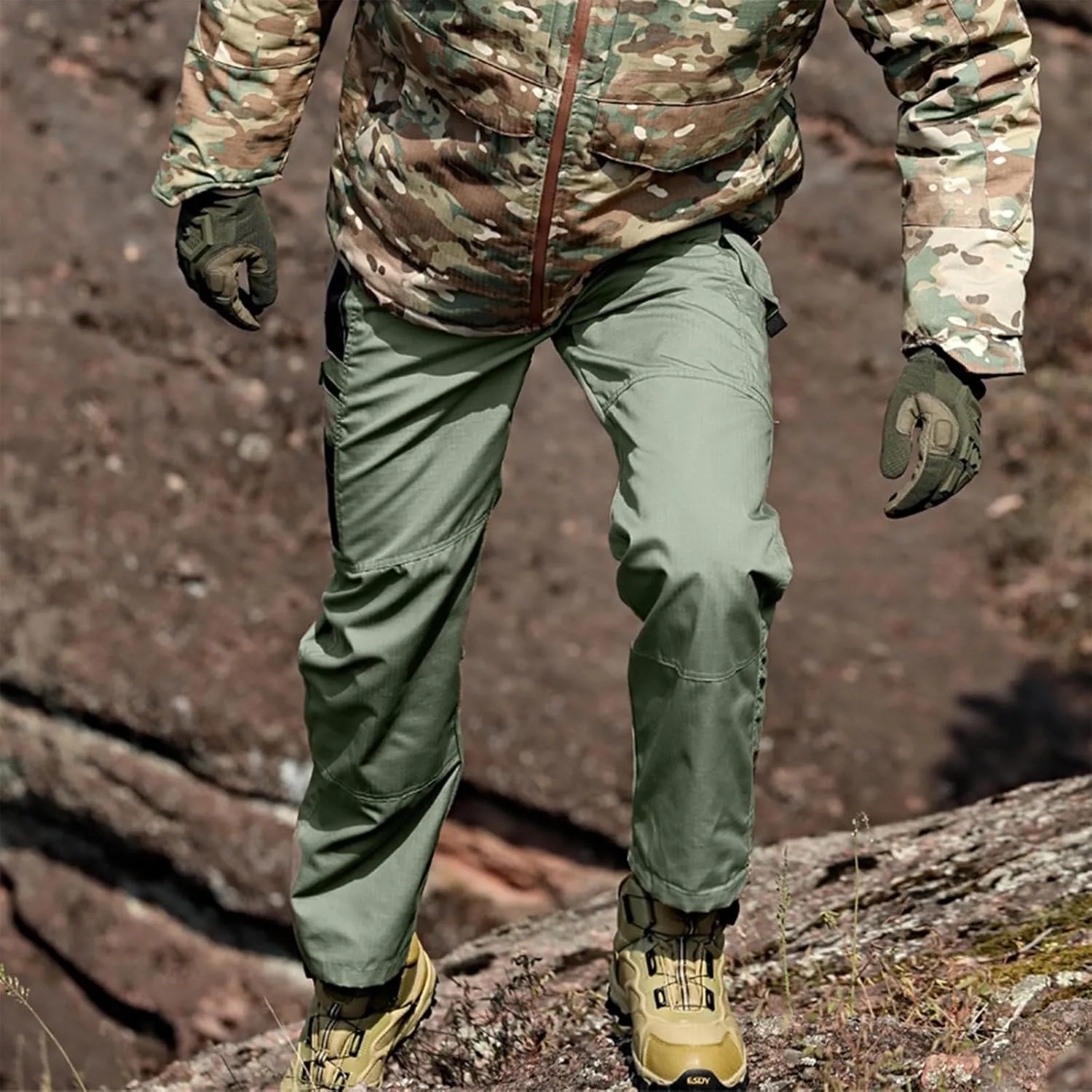 Tactical Cargo Pants for Men Lightweight Exercise Pants with Multi-Pocket Casual Slim Trousers