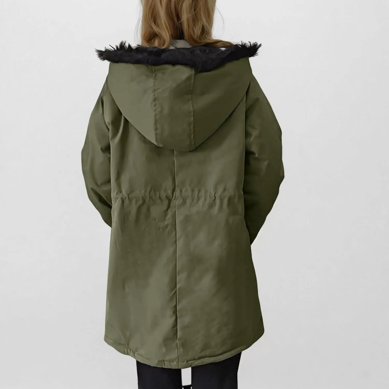Thicken Fleece Parka Women Winter Coat Warm Puffer Jacket Quilted Down Coats Casual Sherpa Outerwear with Furry Hood