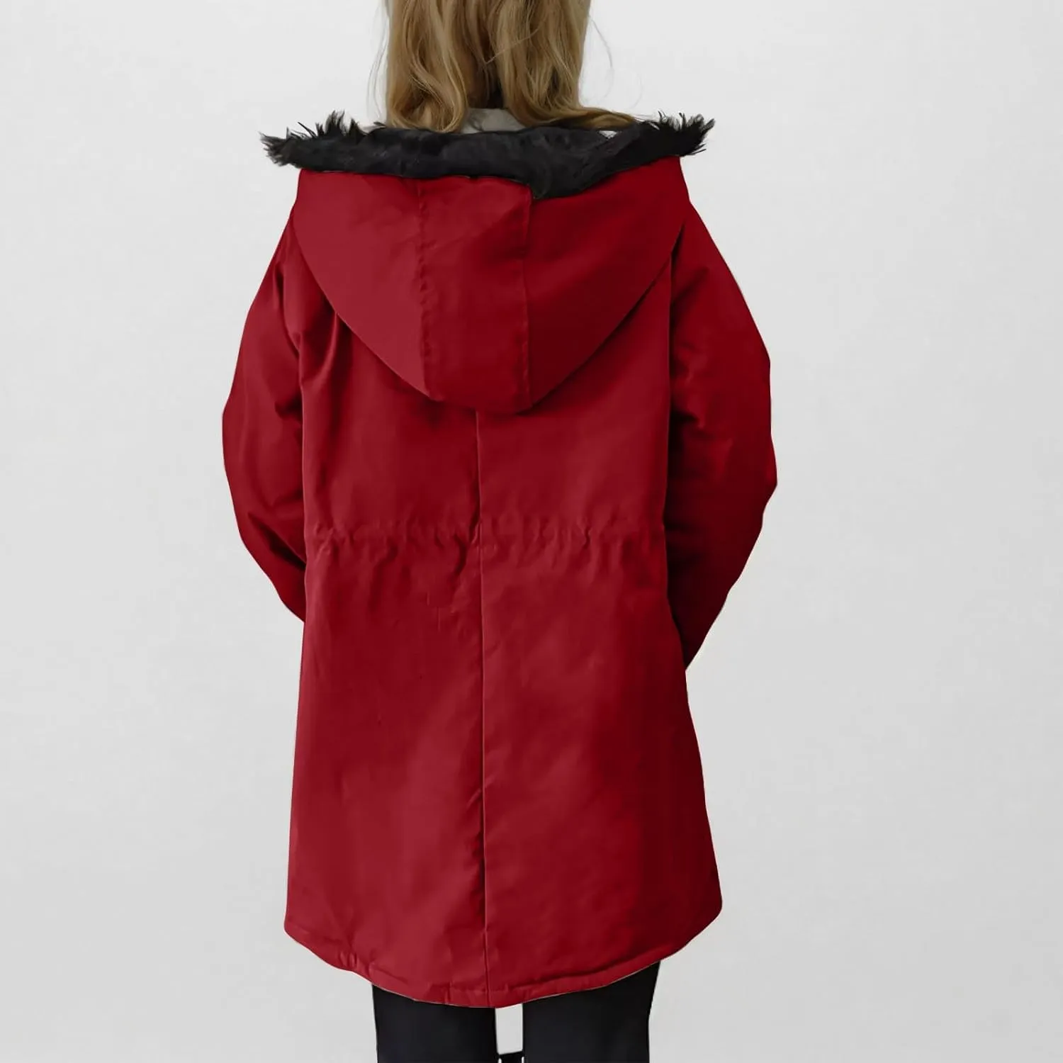 Thicken Fleece Parka Women Winter Coat Warm Puffer Jacket Quilted Down Coats Casual Sherpa Outerwear with Furry Hood
