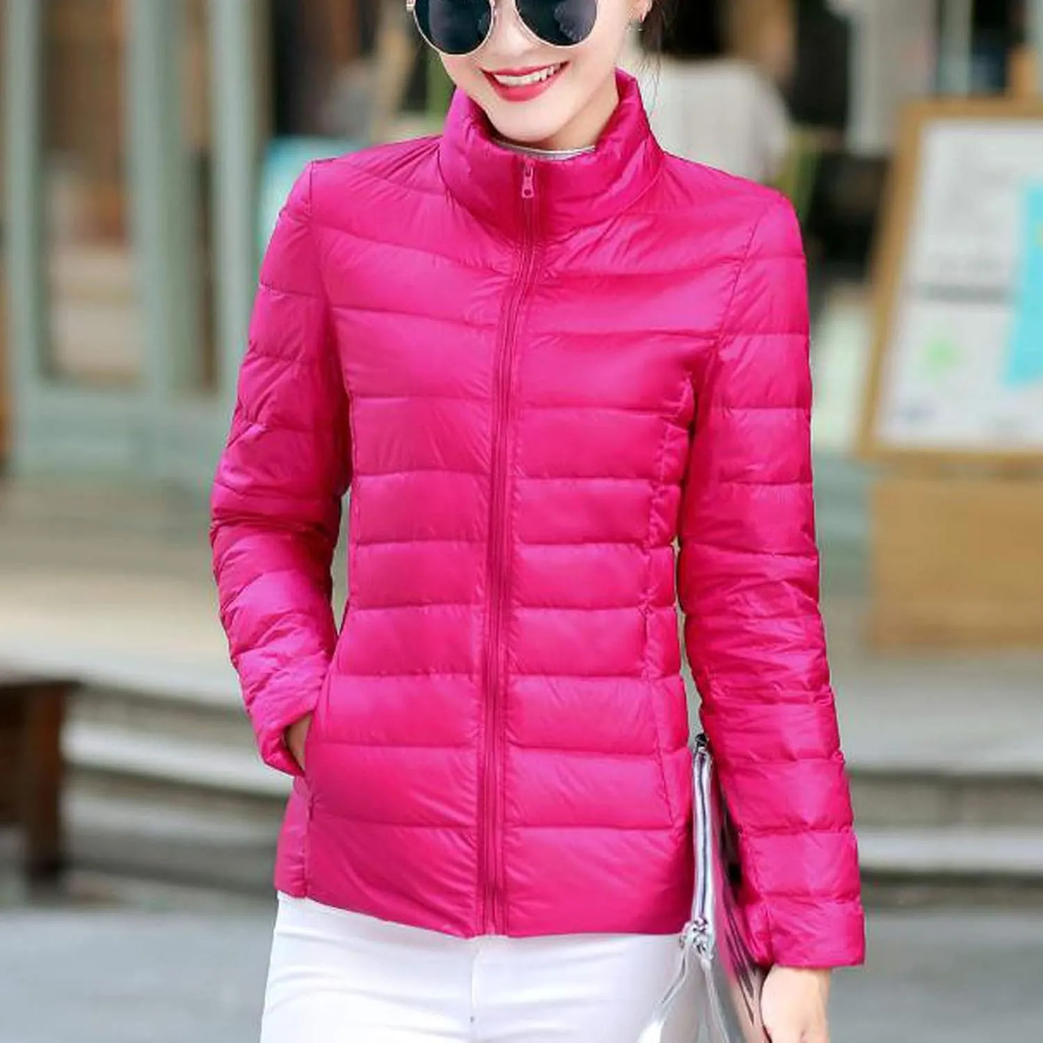 TIMIFIS Puffer Jacket Womens Winter Lightweight Down Coats Casual Zipper Quilted Jackets Plus Size Outerwear with Pockets