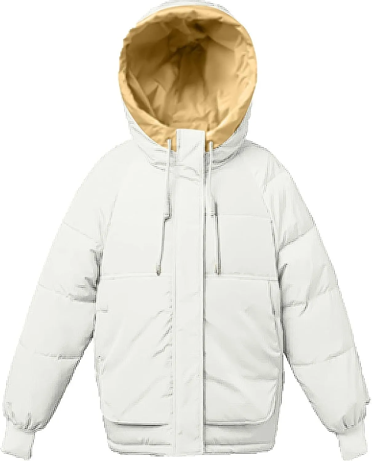tuduoms Teen Girls Cute Hooded Winter Jackets Drawstring Warm Quilted Lightweight Puffer Down Coats Thicken Parkas Outwear