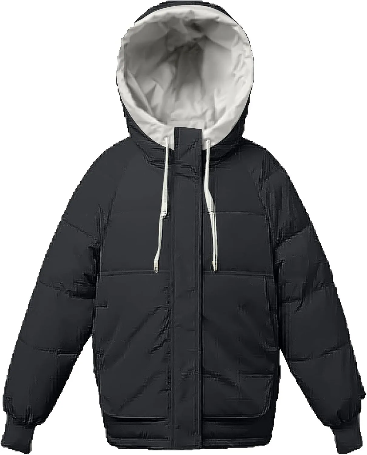 tuduoms Teen Girls Cute Hooded Winter Jackets Drawstring Warm Quilted Lightweight Puffer Down Coats Thicken Parkas Outwear