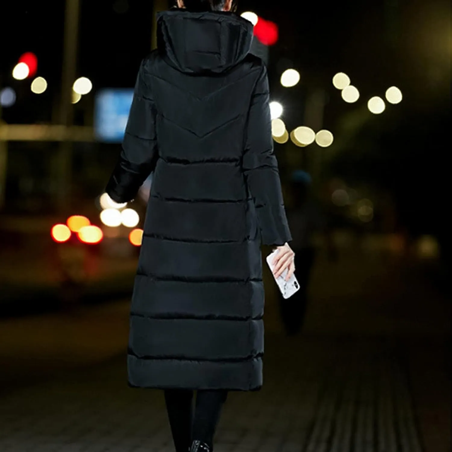 tuduoms Winter Coats Womens Ladies Plus Size Long Down Jacket Warm Puffer Quilted Packable Slim Parka Coat Outwear Overcoat