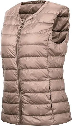 tuduoms Women's Puffer Vest Lightweight Quilted Packable Padded Outerwear Sleeveless Down Jacket Teen Girls Warm Zip Coats