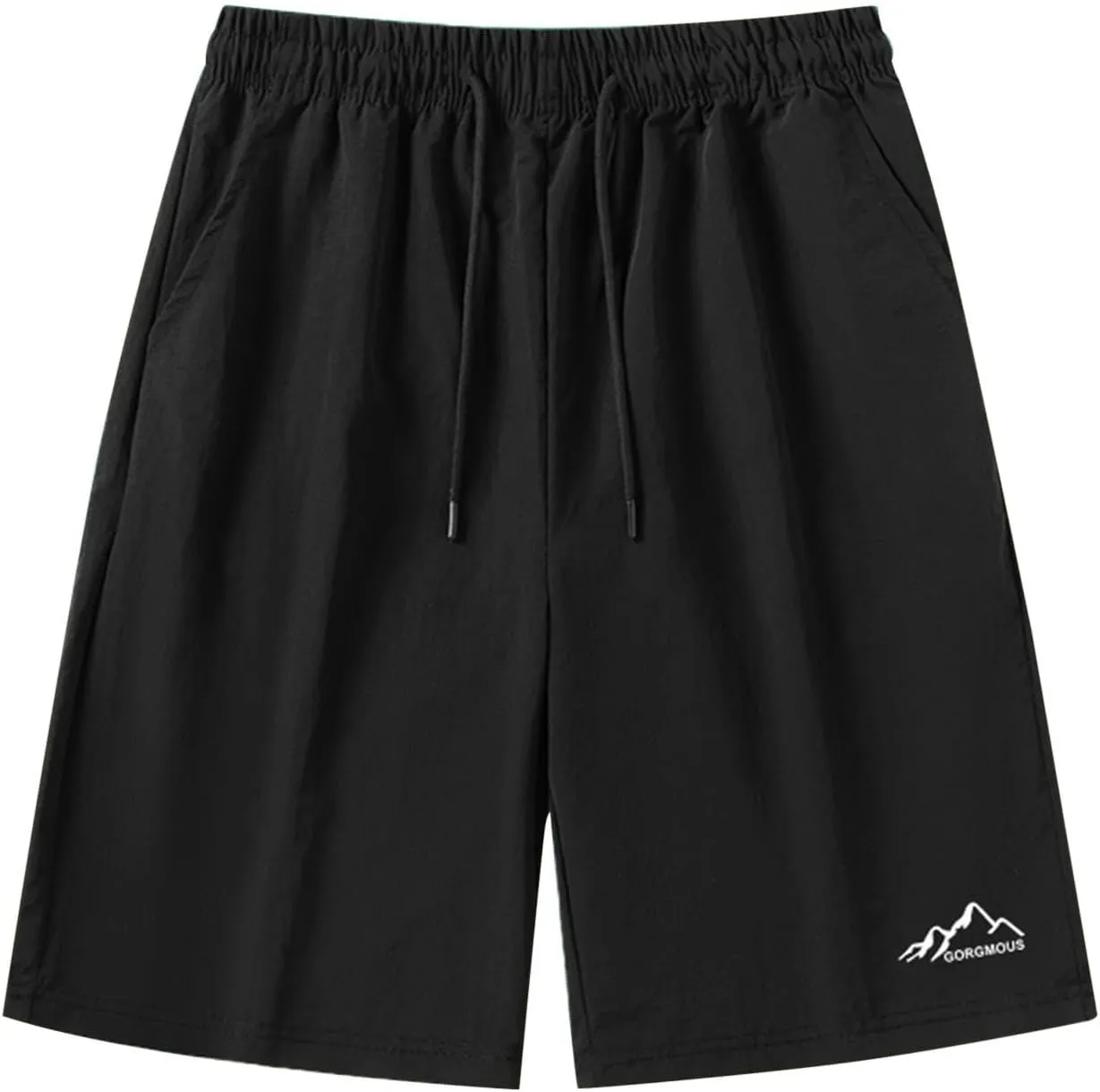 Unisex Athletic Shorts Ice Silk Quick Drying Stretch Shorts for Women Men Summer Workout Gym with Zipper Pockets
