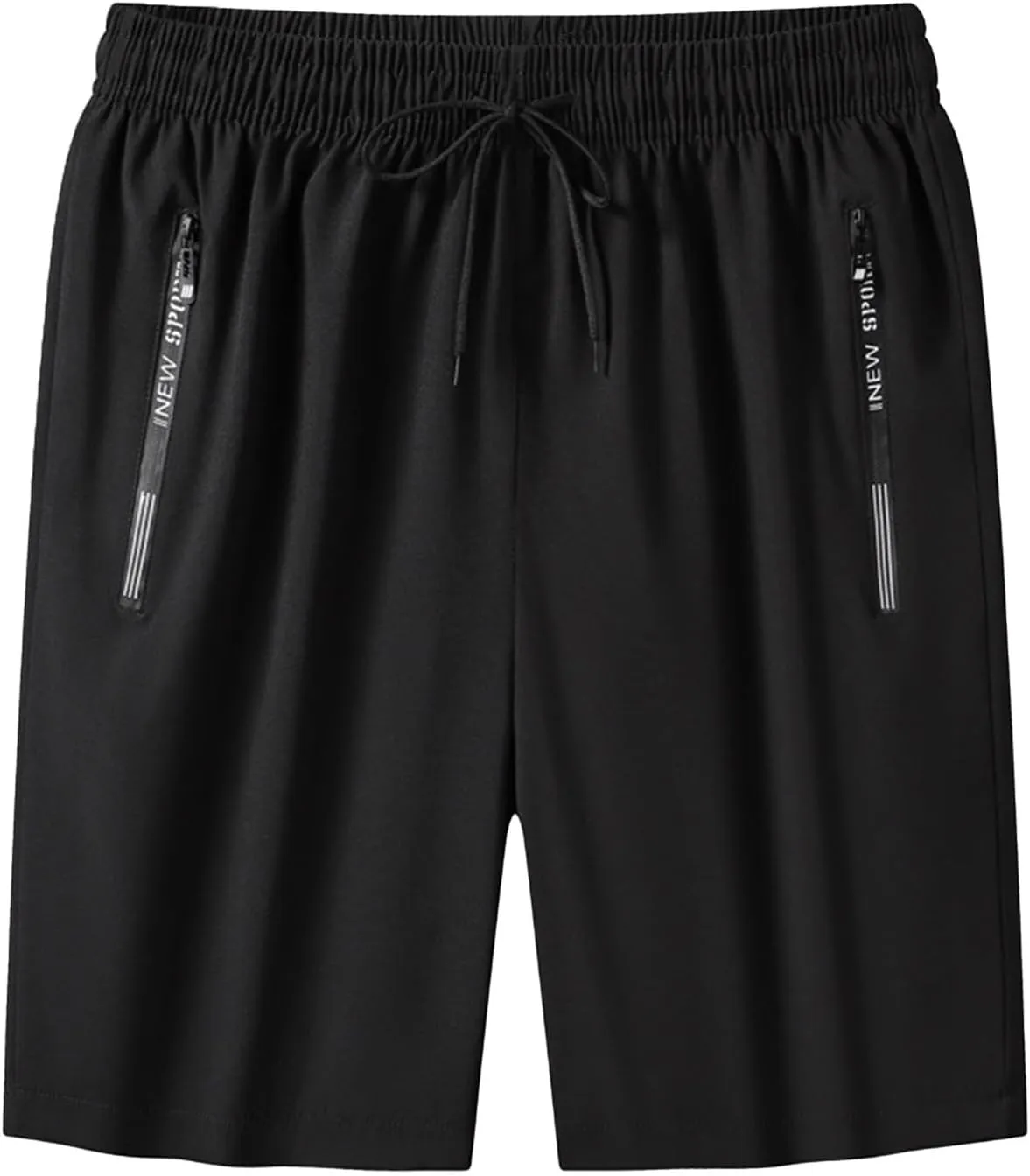 Unisex Athletic Shorts Ice Silk Quick Drying Stretch Shorts for Women Men Summer Workout Gym with Zipper Pockets