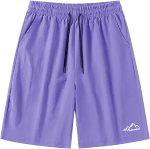 Unisex Athletic Shorts Ice Silk Quick Drying Stretch Shorts for Women Men Summer Workout Gym with Zipper Pockets