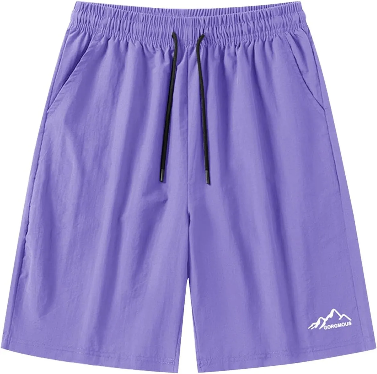 Unisex Athletic Shorts Ice Silk Quick Drying Stretch Shorts for Women Men Summer Workout Gym with Zipper Pockets