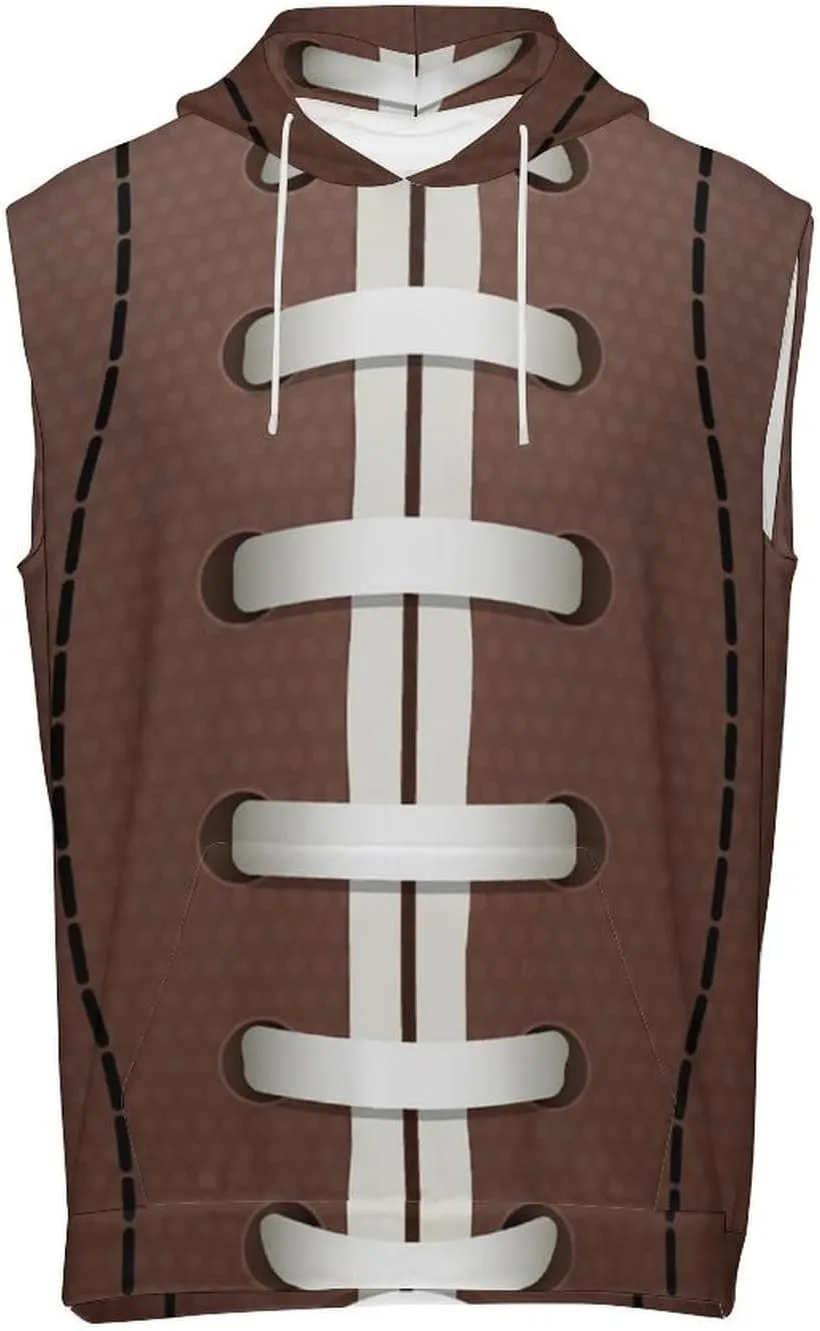 U.S. Football Closeup Men's Workout Tank Tops Sleeveless Running Shirts With Hoodie Workout Hooded