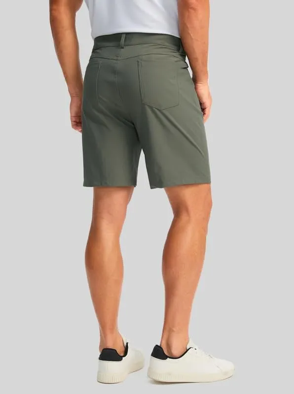 Viodia Men's Golf Shorts with Pockets 7 Inch Flat Front Slim Fit Chino Stretch Shorts for Men Summer Casual Dress