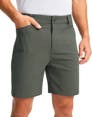 Viodia Men's Golf Shorts with Pockets 7 Inch Flat Front Slim Fit Chino Stretch Shorts for Men Summer Casual Dress