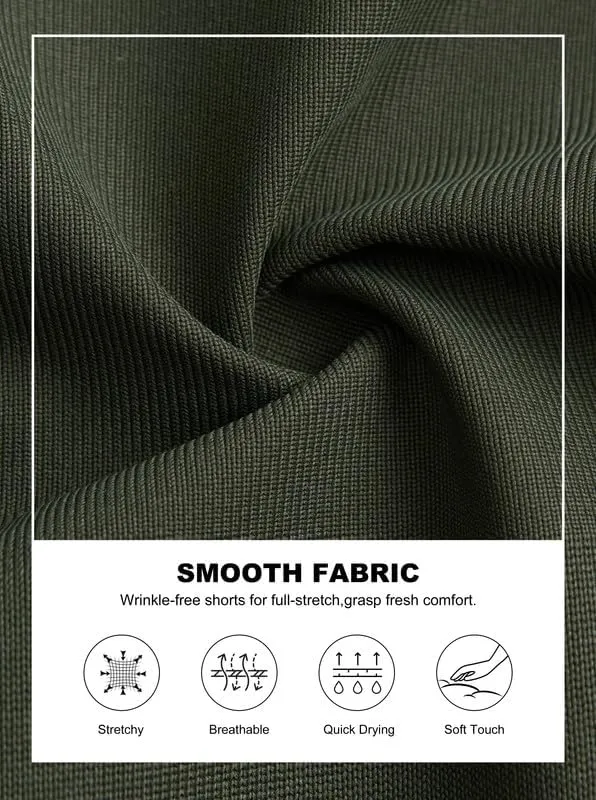 Viodia Men's Golf Shorts with Pockets 7 Inch Flat Front Slim Fit Chino Stretch Shorts for Men Summer Casual Dress