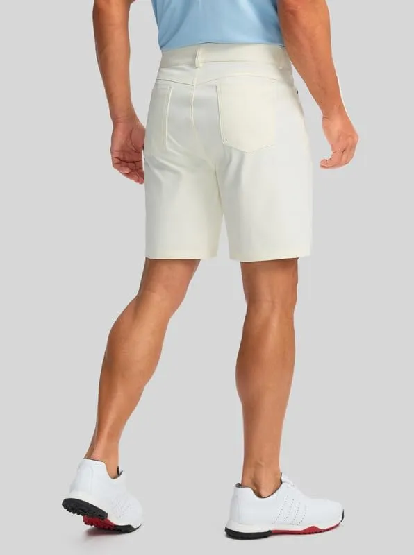Viodia Men's Golf Shorts with Pockets 7 Inch Flat Front Slim Fit Chino Stretch Shorts for Men Summer Casual Dress