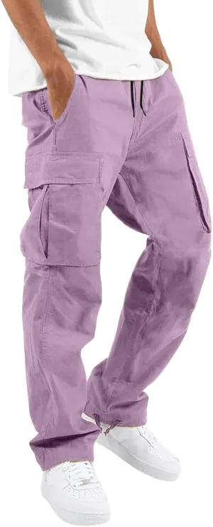 Wild Cargo Pants for Men Baggy Casual Joggers Athletic Pants Hiking Trousers Outdoor Wearing Work Track Pants with Pockets