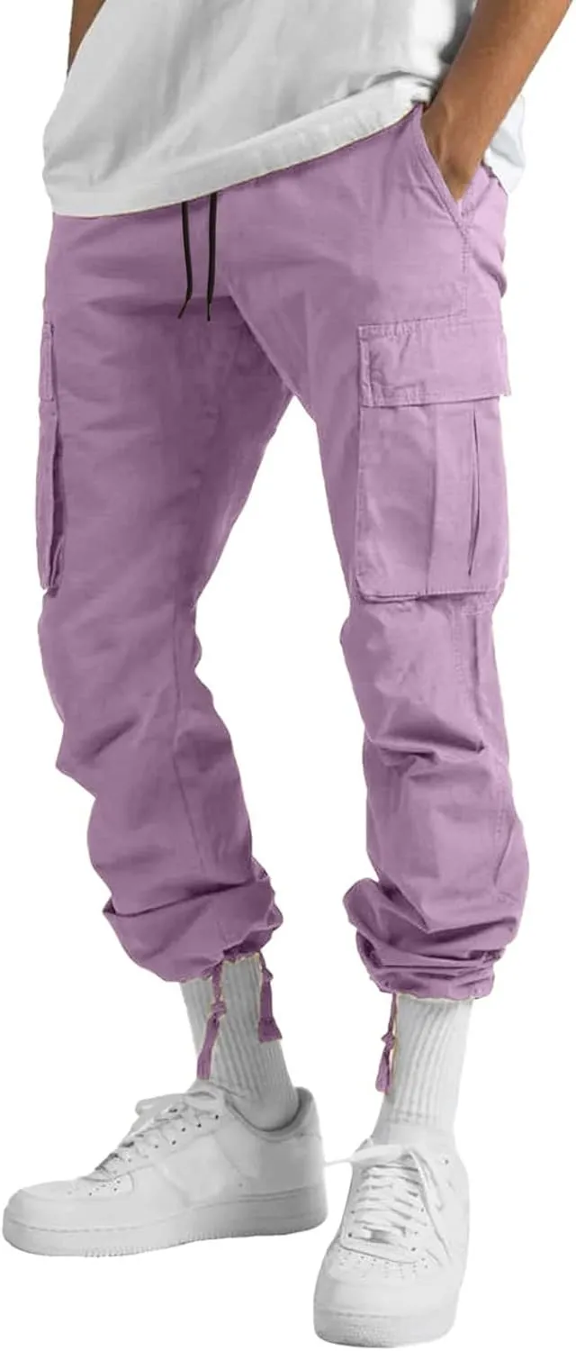 Wild Cargo Pants for Men Baggy Casual Joggers Athletic Pants Hiking Trousers Outdoor Wearing Work Track Pants with Pockets