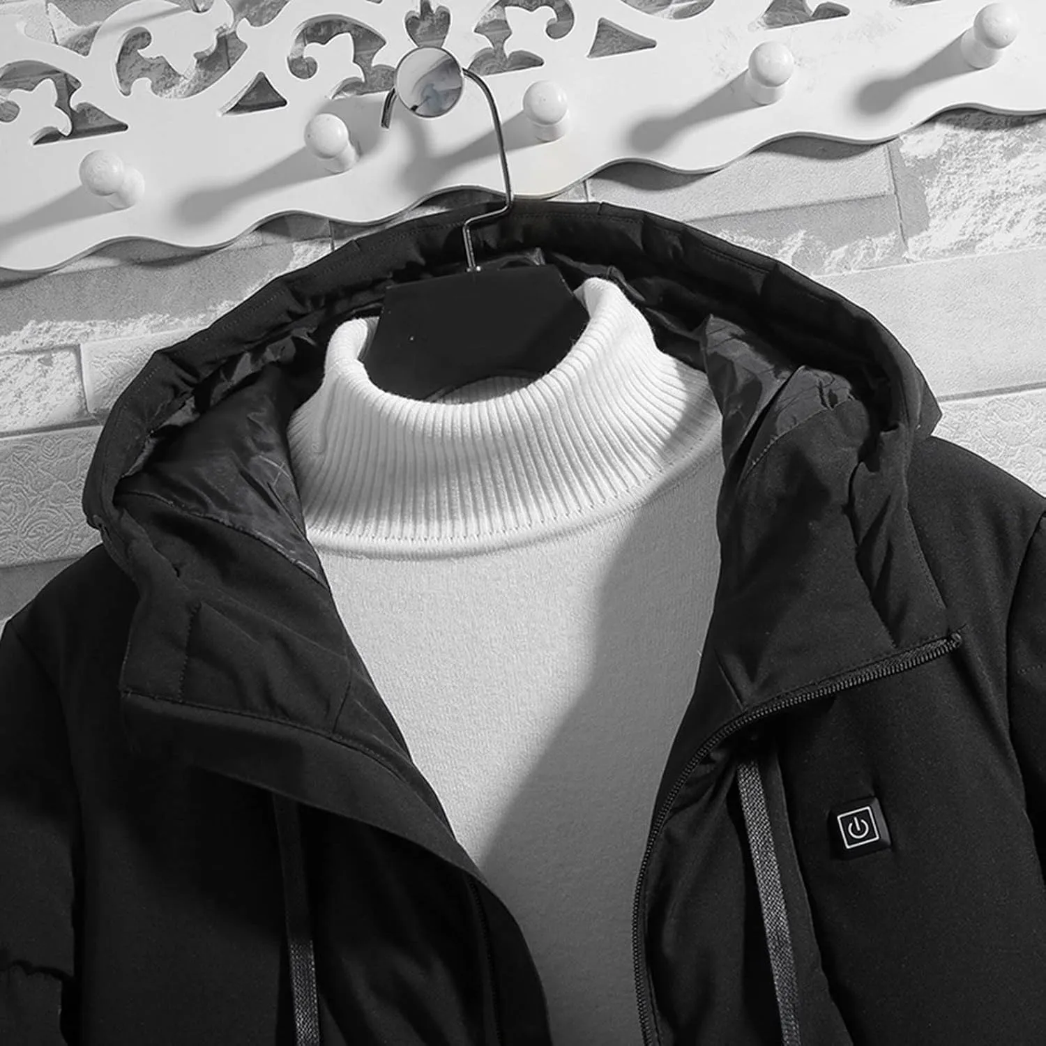 Winter Coats for Women Hooded Heated Puffer Jacket Casual Long Sleeve Heating Pocket Outwear 2024 Fashion Warm Outfits