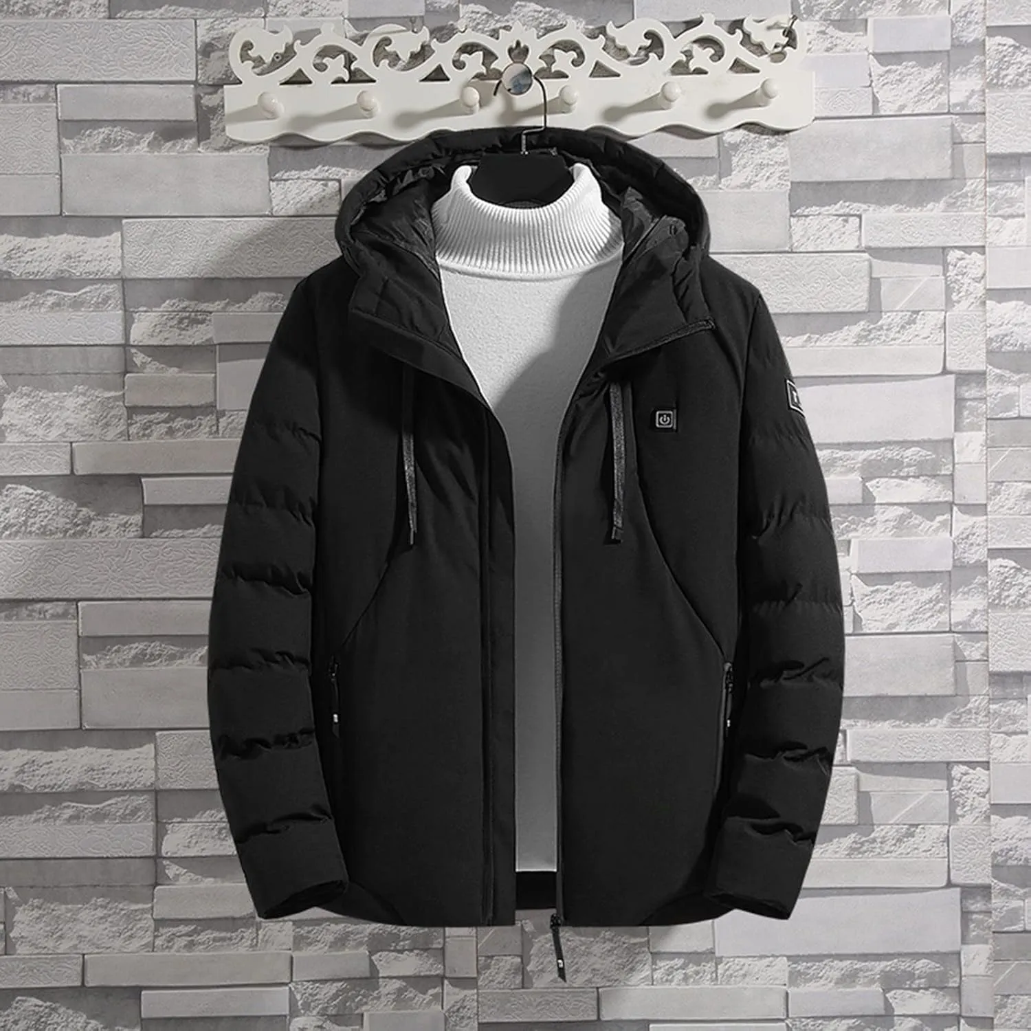 Winter Coats for Women Hooded Heated Puffer Jacket Casual Long Sleeve Heating Pocket Outwear 2024 Fashion Warm Outfits