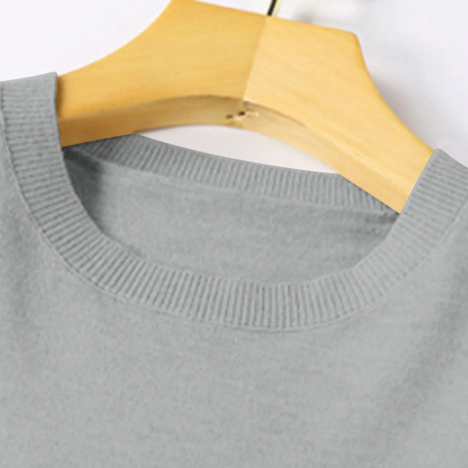 Wkishenl Cashmere Sweaters for Women Long Sleeve Crewneck/V-Neck Knit Pullover Classic Solid Shirts Fall Fashion Clothes 2024