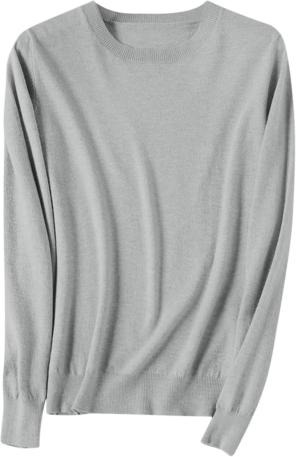 Wkishenl Cashmere Sweaters for Women Long Sleeve Crewneck/V-Neck Knit Pullover Classic Solid Shirts Fall Fashion Clothes 2024