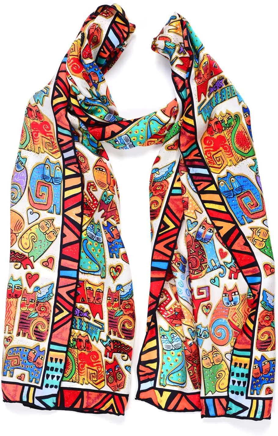 Women 100% Silk Scarves Van Gogh Painted Scarf