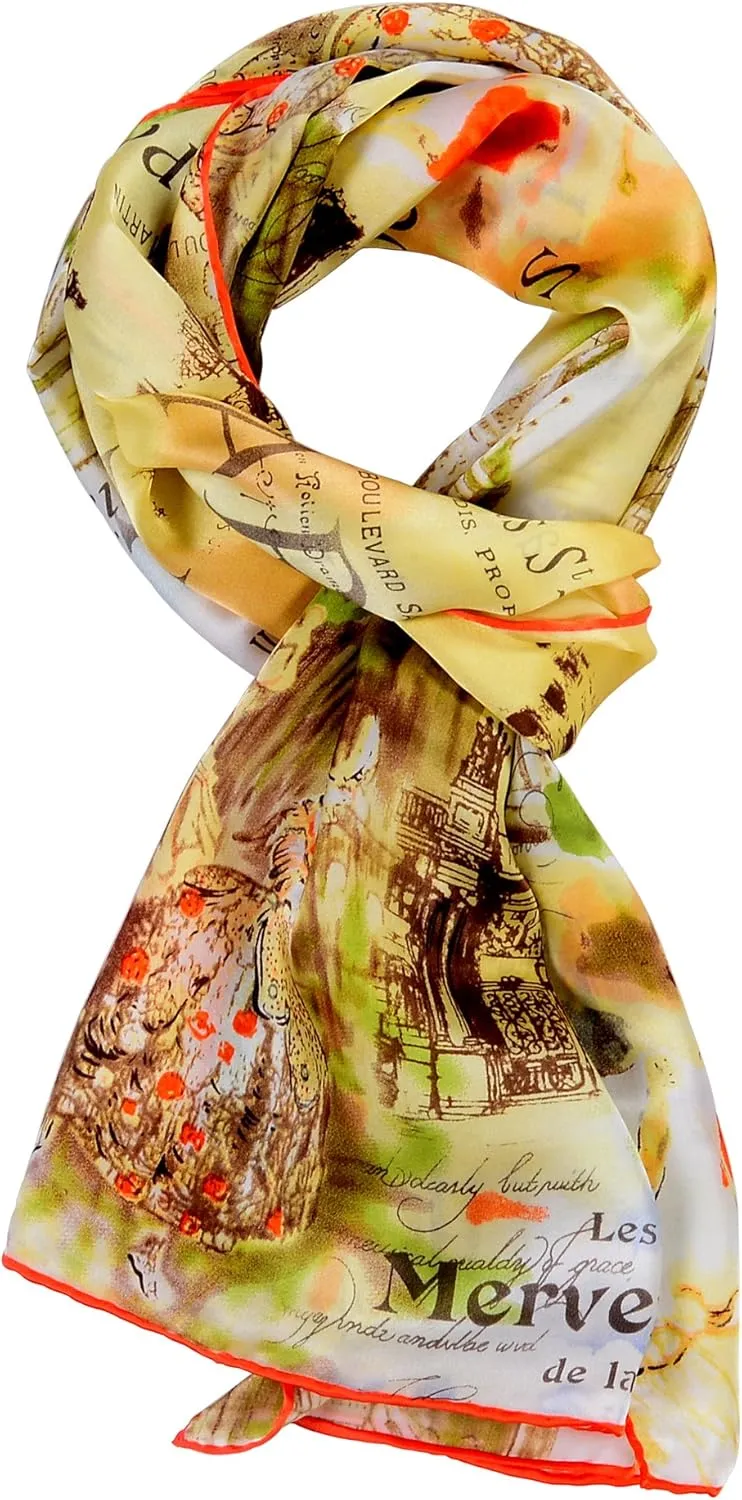 Women 100% Silk Scarves Van Gogh Painted Scarf