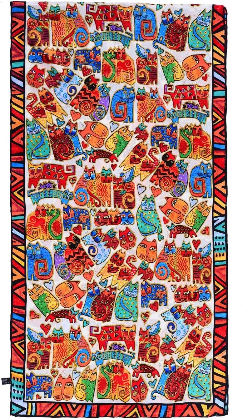 Women 100% Silk Scarves Van Gogh Painted Scarf