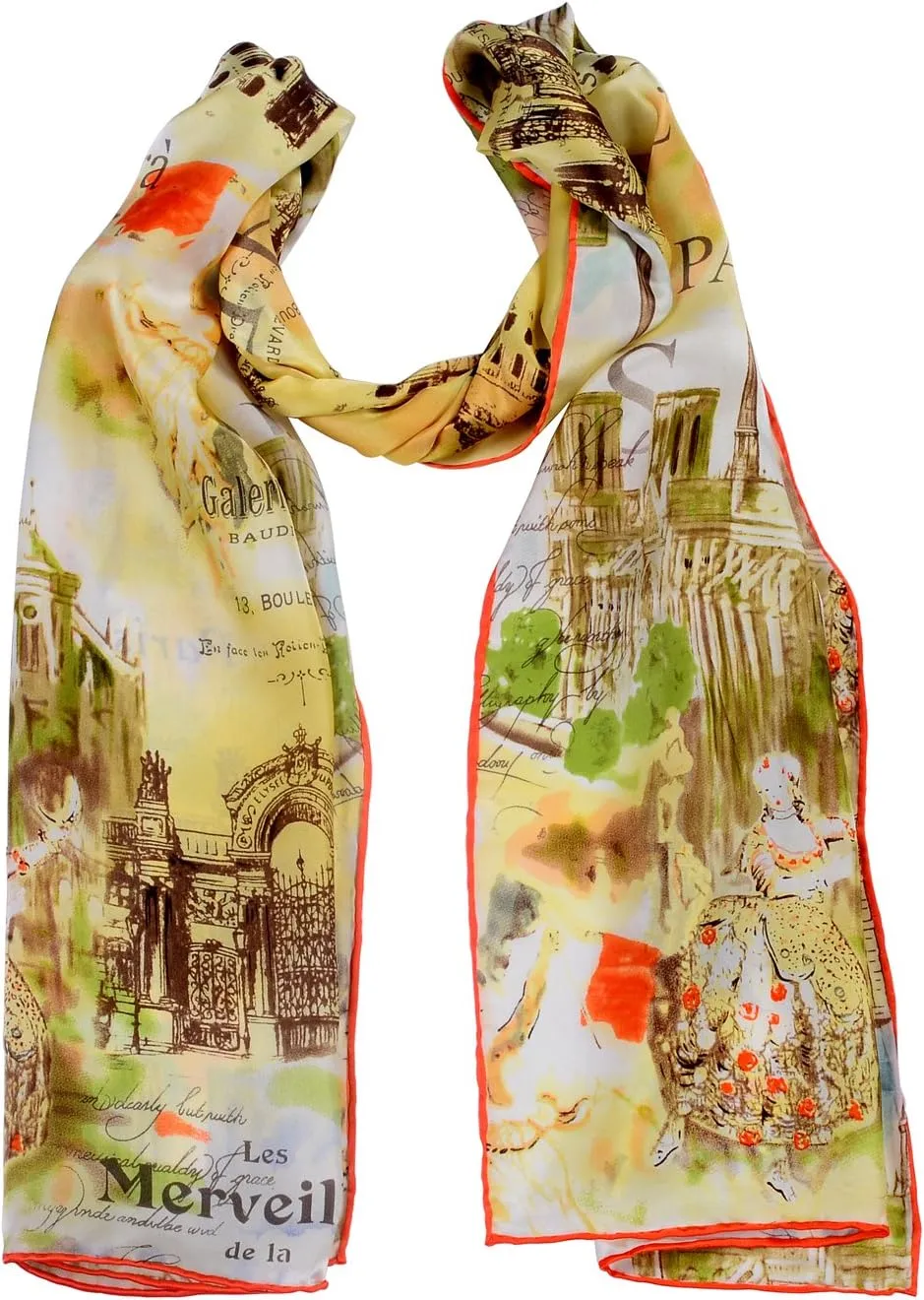 Women 100% Silk Scarves Van Gogh Painted Scarf