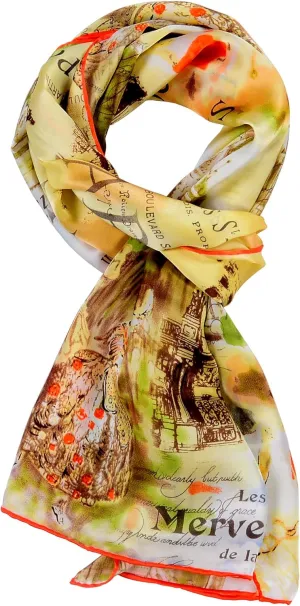 Women 100% Silk Scarves Van Gogh Painted Scarf