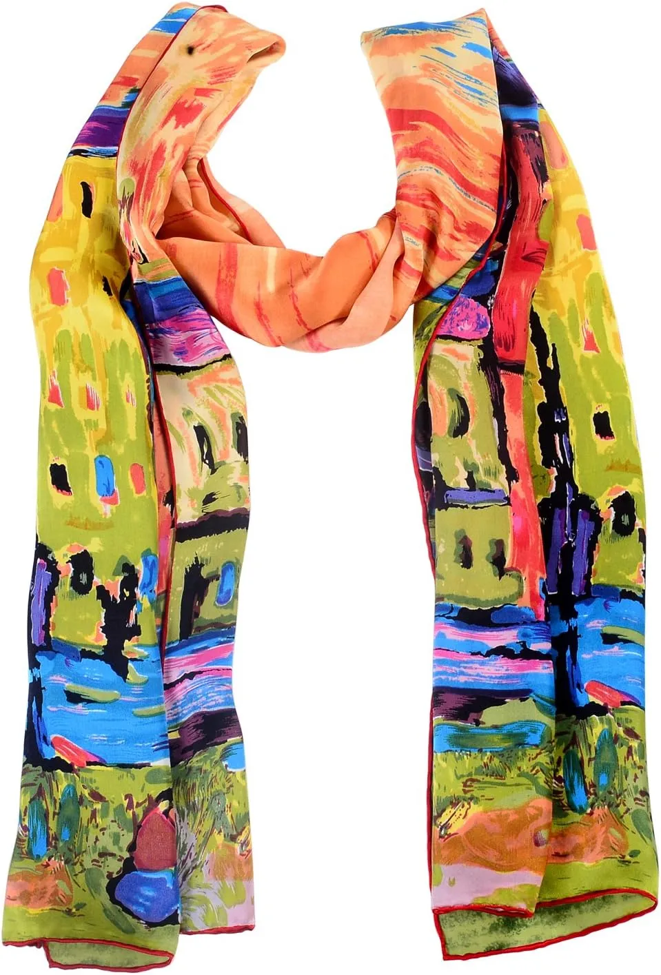 Women 100% Silk Scarves Van Gogh Painted Scarf