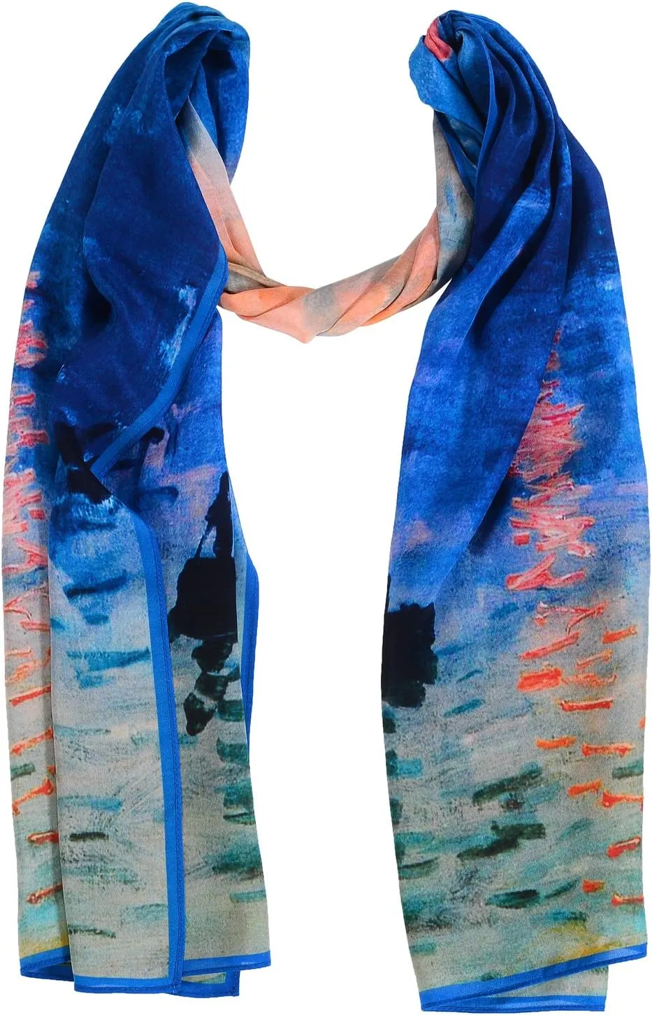 Women 100% Silk Scarves Van Gogh Paul Gauguin Monet Painted Scarf