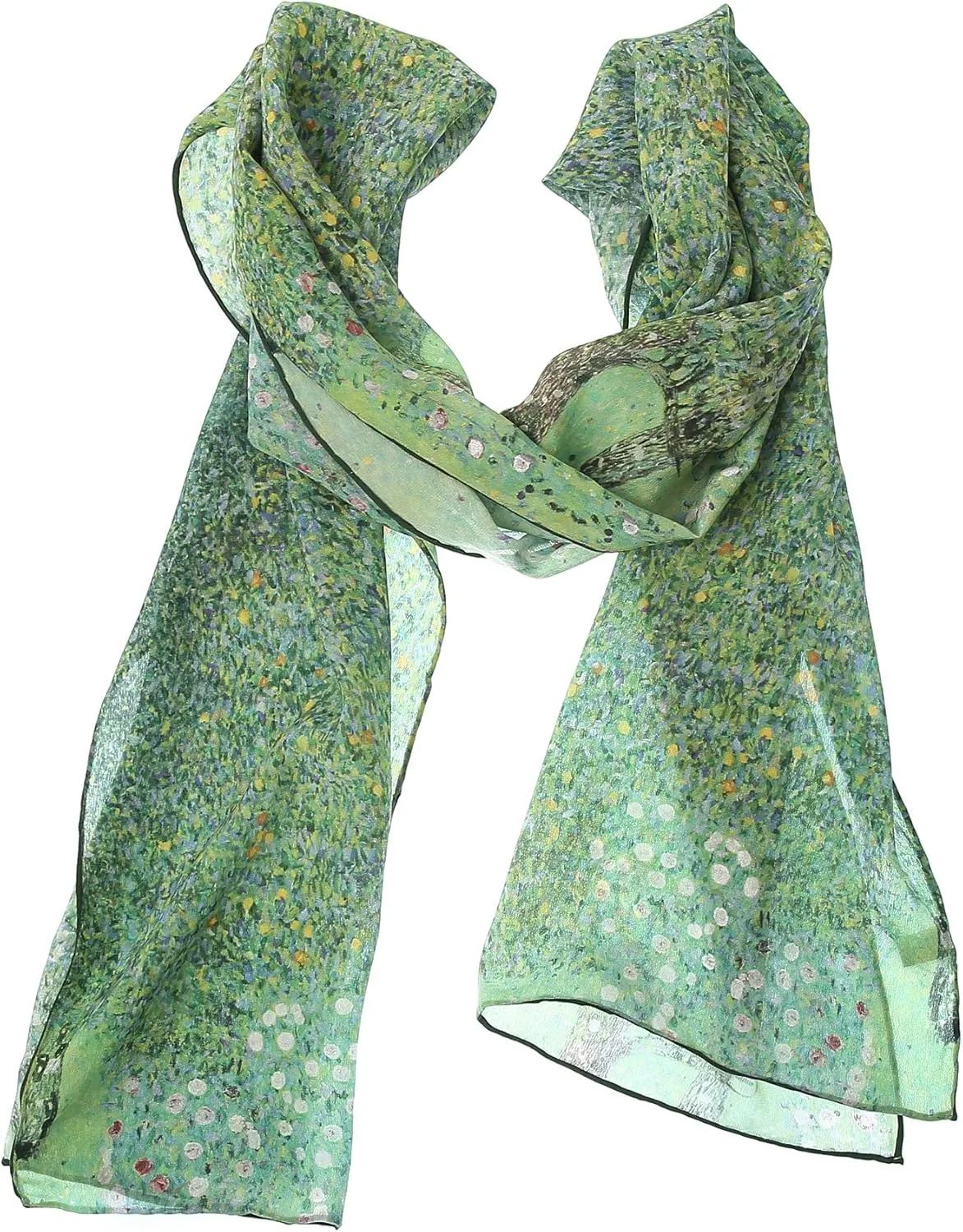 Women 100% Silk Scarves Van Gogh Paul Gauguin Monet Painted Scarf