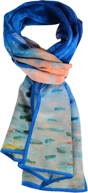 Women 100% Silk Scarves Van Gogh Paul Gauguin Monet Painted Scarf