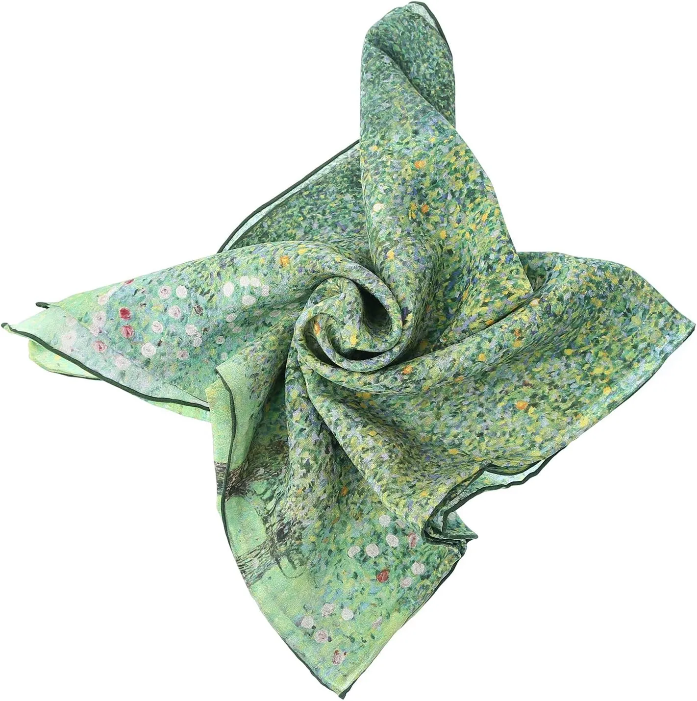 Women 100% Silk Scarves Van Gogh Paul Gauguin Monet Painted Scarf