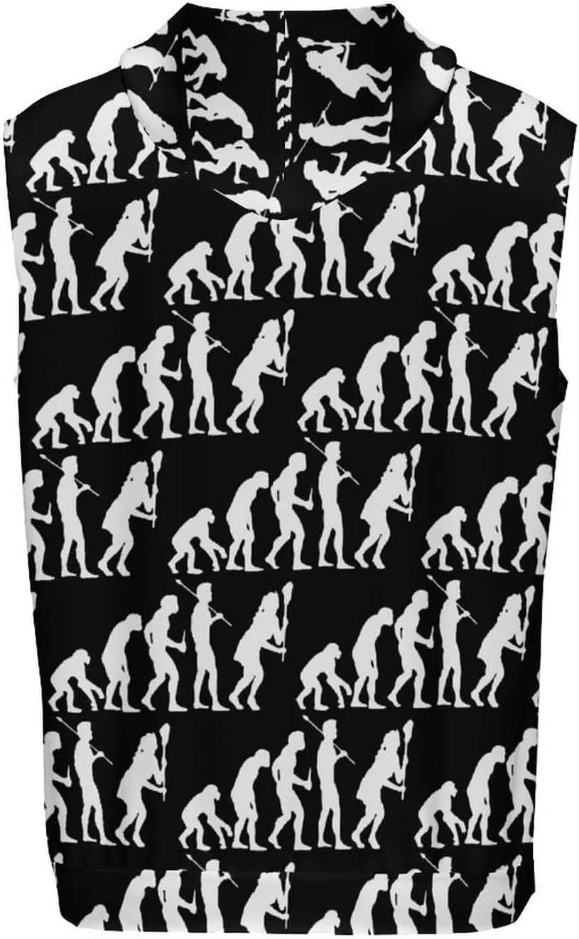 Women Lacrosse Evolution Men's Workout Tank Tops Sleeveless Running Shirts With Hoodie Workout Hooded