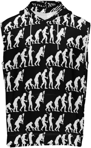 Women Lacrosse Evolution Men's Workout Tank Tops Sleeveless Running Shirts With Hoodie Workout Hooded