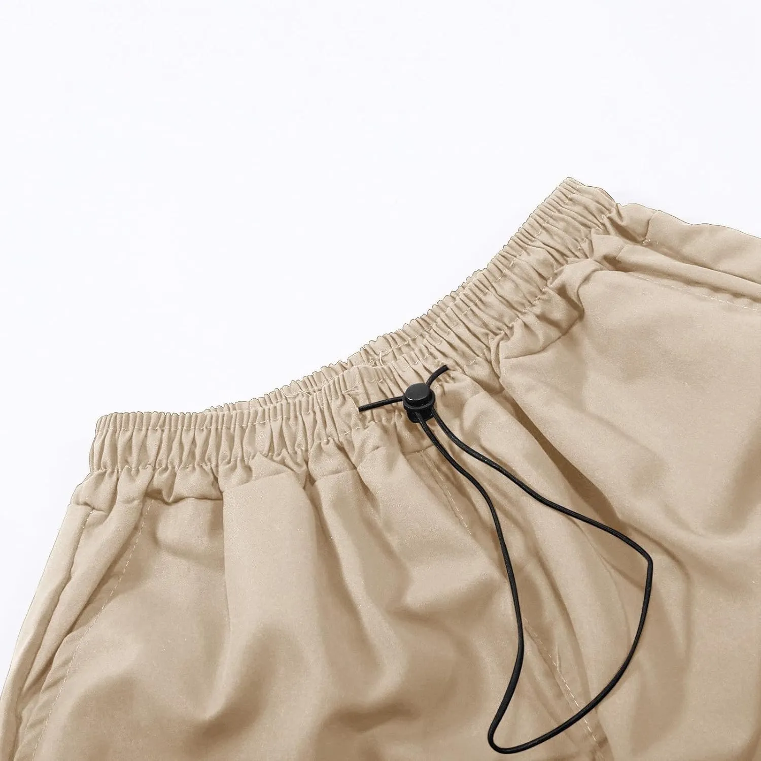 Women Parachute Pants Elastic High Waist Baggy Cargo Pants Y2K Joggers Multiple Pocket Quick Dry Casual Trendy Slacks
