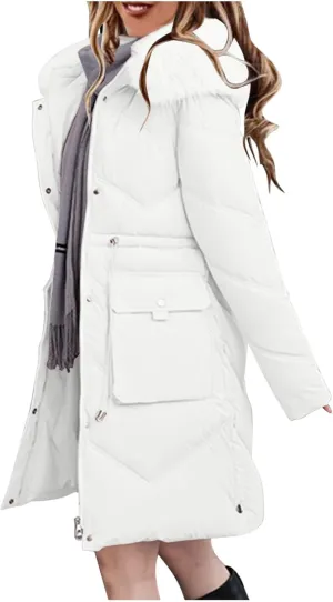 Women Winter Coats Long Hooded Lightweight Puffer Jackets Plus Size Thicken Quilted Jackets Parkas Down Coats Outerwear